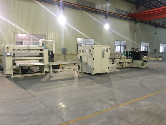ποιότητας  Soft Tissue Paper Production Line Steel To Steel V Folded Facial Tissue Folder εργοστάσιο